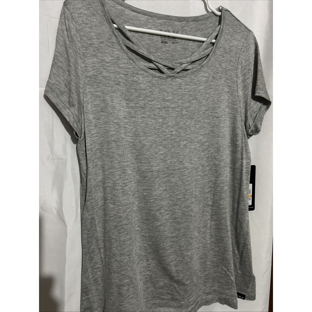 NWT Marc New York Performance Gray Short Sleeve Strappy Top Women's Size Small